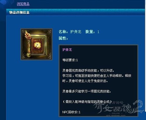 倩女幽魂护身龙是什么