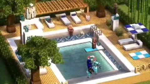 我的世界游泳池怎么做